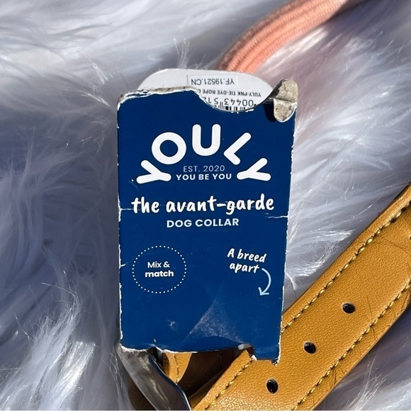 NWT Youly Faux Leather & Rope Tie Dye Dog Collar Size XL/XXL 22โ-27โ - Picture 9 of 11